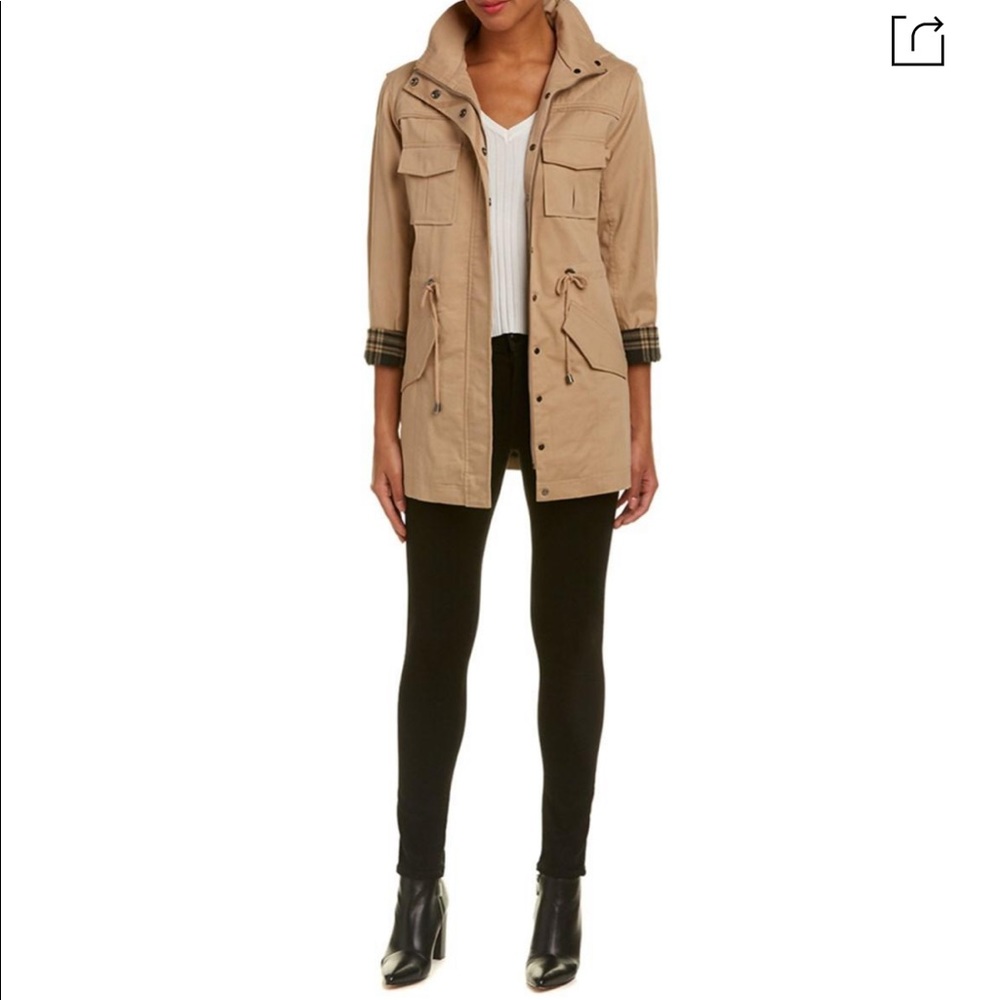 Alice + Olivia Atticus Hooded Tan Jacket